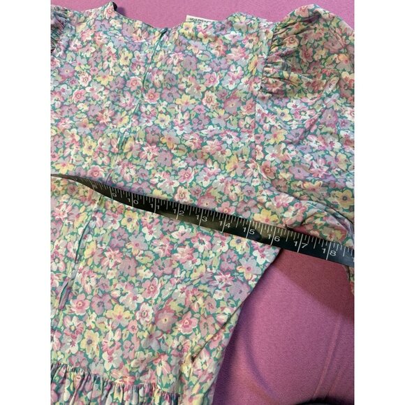 Laura Ashley Dress Size 10 Floral Pastel Cottagecore Puff Sleeve Vintage 80s - Picture 6 of 6